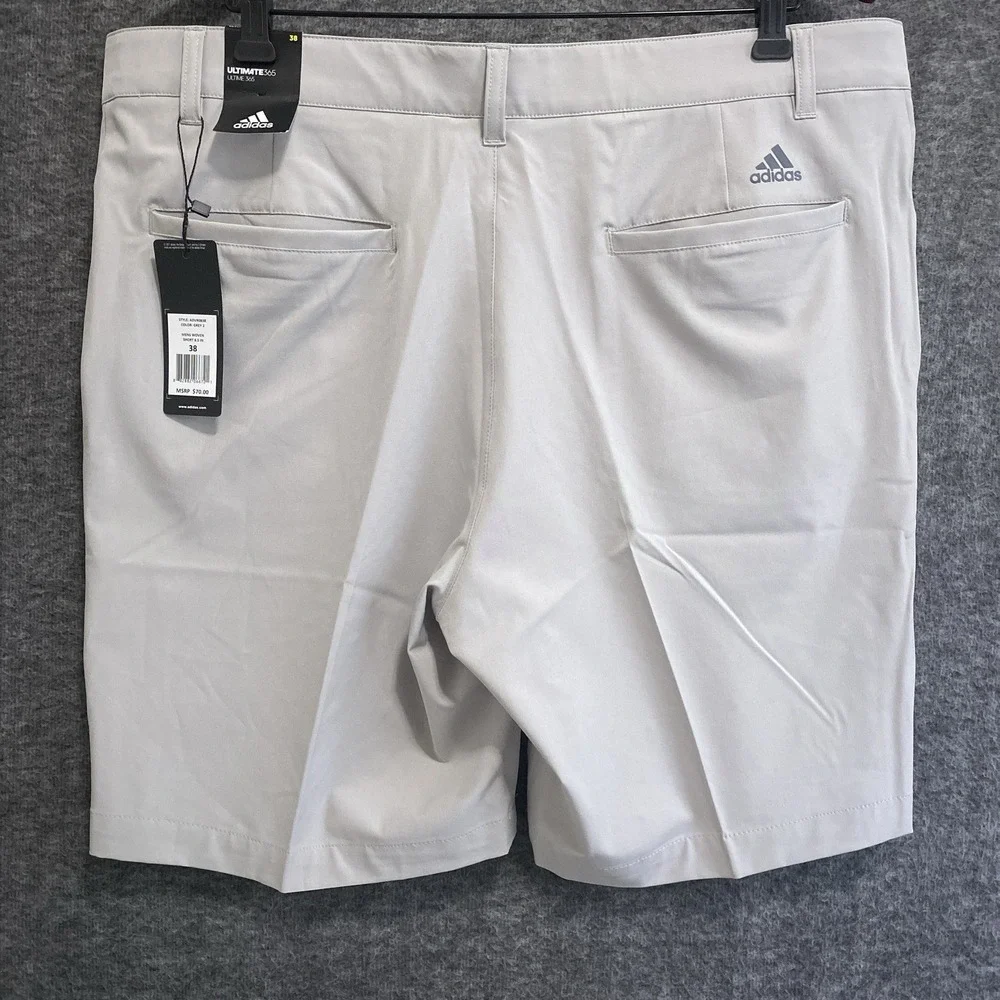 NWT Adidas Ultimate 365 Golf Shorts Men 38 Gray Performance Stretch Classic 8.5